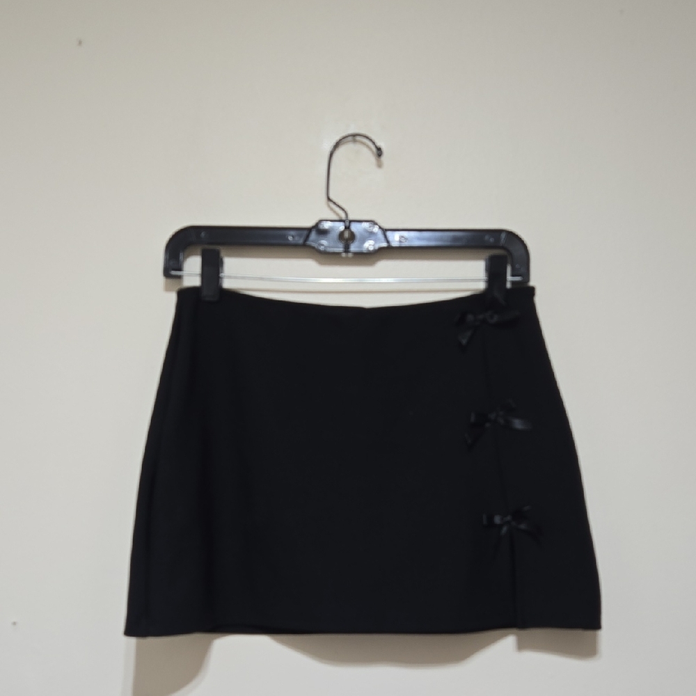 Free Haven Black Bow Mini Skirt